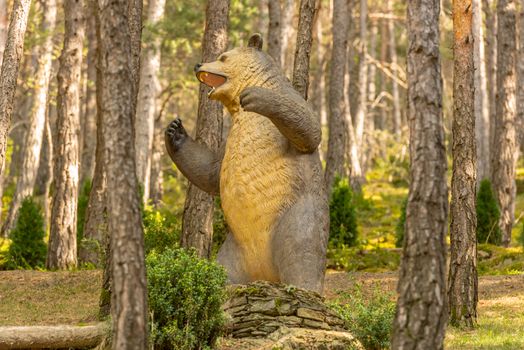 Juberri Sant Julia de Loria, Andorra: August 27 2020: Sculptures in Jardins de Juberri in summer 2020 in the Pyrenees of Andorra.