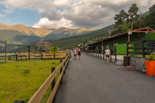 Naturlandia, Juberri Sant Julia de Loria, Andorra: August 27 2020: Naturlandia in summer 2020 in the Pyrenees of Andorra.