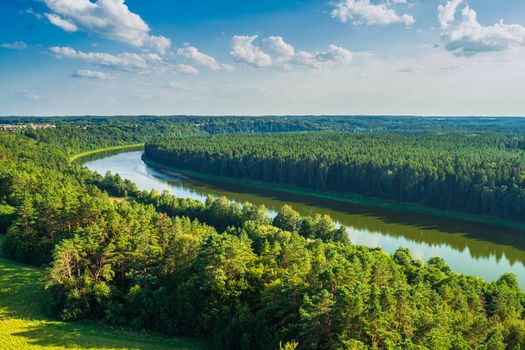Beautiful Nature View From Observation Tower. Lithuania.