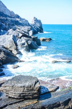 italian cliffs and sea as a background