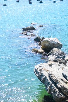 italian cliffs and sea as a background