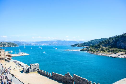 view of portovenere bay in italy