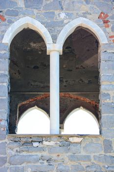 mullioned window of a medieval castle