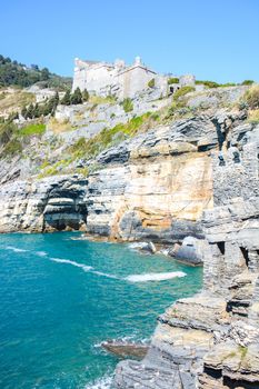 rare view of lord byron cliff at portovenere italy