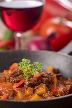 hungarian goulash with meat and potatoes