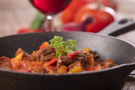 hungarian goulash with meat and potatoes