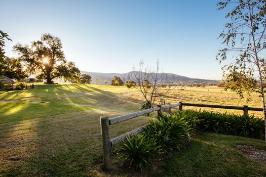 Classic Australian landscape in Allans Flat, near Yackandandah in Victoria Australia