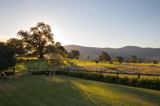 Classic Australian landscape in Allans Flat, near Yackandandah in Victoria Australia