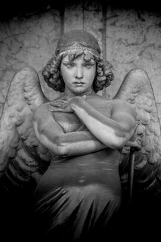 Angel sculpture by Giulio Monteverde for the Oneto family monument in Staglieno Cemetery, Genoa - Italy (1882)