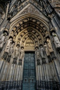 Front view of main entrance to the Cologne Cathedral,Germany