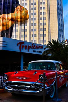 Las Vegas,NV/USA - Oct 06,2016 : View of the Tropicana Hotel and Casino and Resorts in Las Vegas. The Tropicana opened in 1957 and it is the one of the oldest hotels on the Las Vegas Strip.