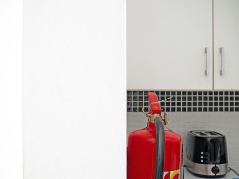 Image of fire extinguishers in the kitchen