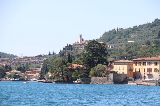 view of Gargnano, a small village on Garda lake in northern Italy