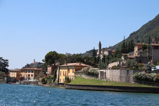 view of Gargnano, a small village on Garda lake in northern Italy