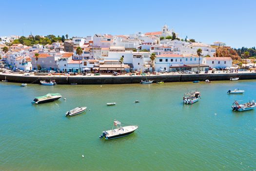 Aerial from the village Ferragudo in the Algarve Portugal