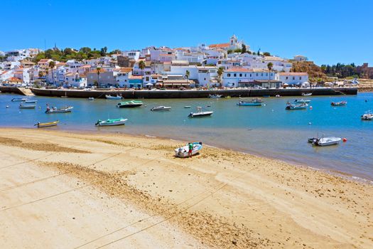 Aerial from the village Ferragudo in the Algarve Portugal