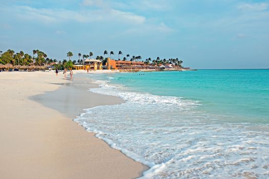 View on Manchebo beach on Aruba in the Caribbean Sea