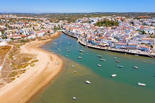 Aerial from the village Ferragudo in the Algarve Portugal