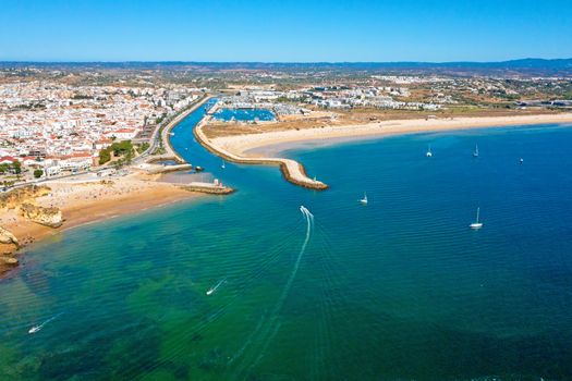 Aerial from the city Lagos in the Algarve Portugal