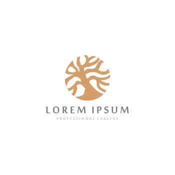 luxury tree icon isolated logo template. for spa, boutique, salon, natural cosmetic business
