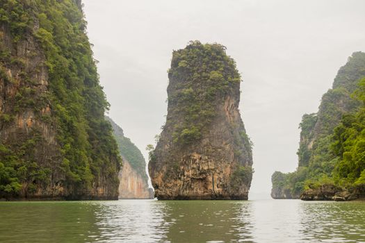 Fake James Bond Island in Phan Nga Bay, Thailand. FAKE Island.