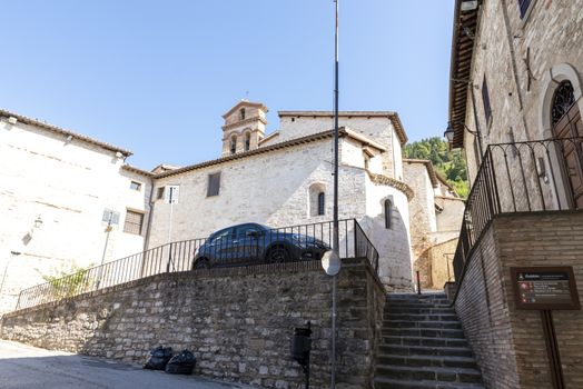 gubbio,italy august 29 2020:church of San Marziale in the town of Gubbio