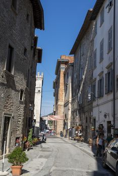 gubbio,italy august 29 2020:street xx Settembre in the town of Gubbio