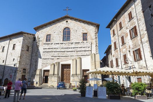 gubbio,italy august 29 2020:church of san domenico in the center of the town of Gubbio