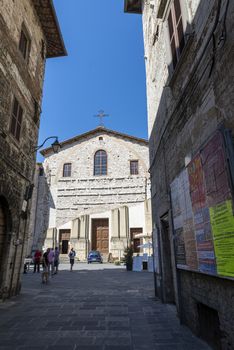 gubbio,italy august 29 2020:church of san domenico in the center of the town of Gubbio