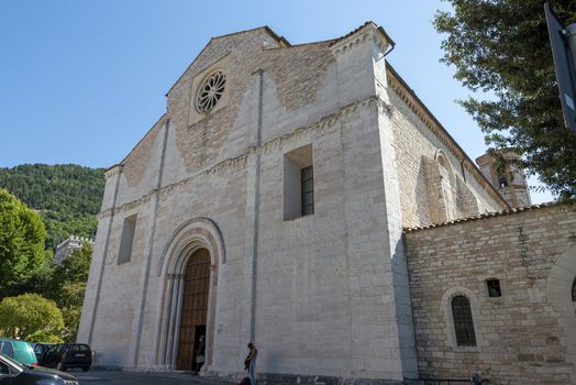 gubbio,italy august 29 2020:church of San Francesco in the town of Gubbio