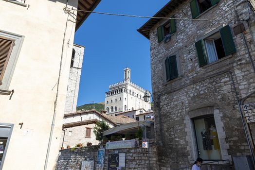 gubbio,italy august 29 2020:street of Repubblica in the town of Gubbio