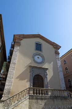 gubbio,italy august 29 2020:church in course garibaldi in the town of Gubbio