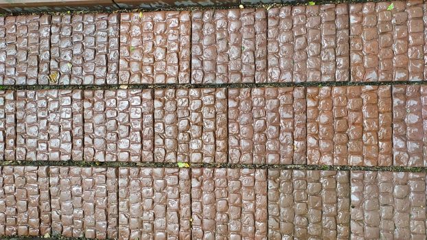 Wet paving stones. Picture taken on a rainy day.