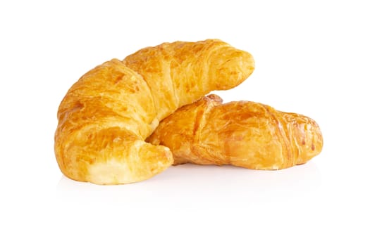 Fresh croissants isolated on white background