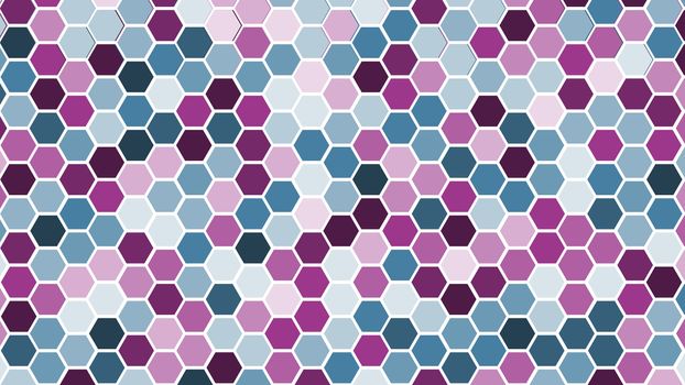 Abstract hexagon pattern background with copy space for text and advertisements. Geometric pattern with repeatable shapes. Hexagonal futuristic mosaic background with different color shades.