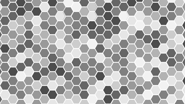 Abstract hexagon pattern background with copy space for text and advertisements. Geometric pattern with repeatable shapes. Hexagonal futuristic mosaic background with different color shades.