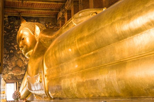 Wat-Pho, Bangkok Thailand:- Aug 11, 2020: is Wat Pho as the oldest temple popular with visitors that is open to visitors every day Landmarks of Thailand.