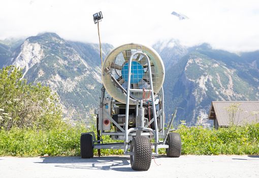 Snow cannon in the summer, ready to be used