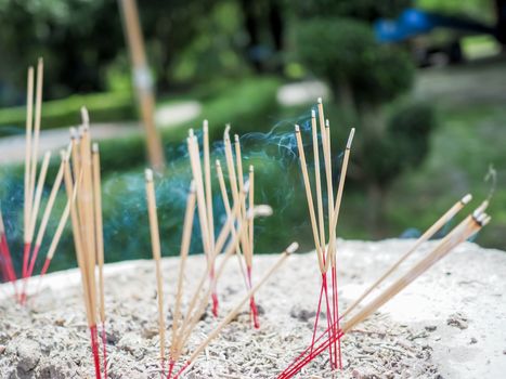 Incense in a censer for worship