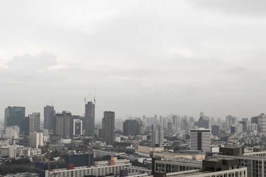 City panorama Bangkok. Skyscraper and cityscape of the capital of Thailand.