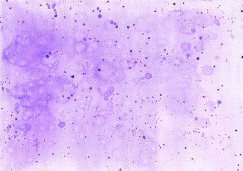 colorful abstract hand painted watercolor background. Wet on wet techique. Purple color splash on paper.