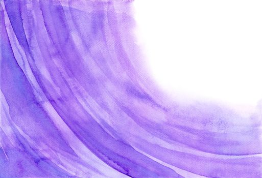 Abstract watercolor hand painting illustration. Bright purple wavy background. High resolution. Design for card, cover, print,web.