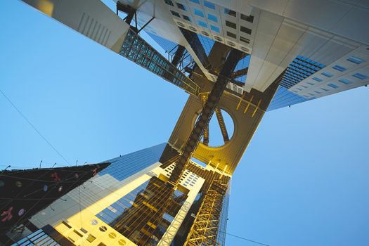 Osaka, Japan - December 16, 2019 : Beautiful scene of The Umeda Sky Tower in Osaka, Japan.