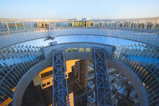 Osaka, Japan - December 16, 2019 : Beautiful scene of The Umeda Sky Tower in Osaka, Japan.