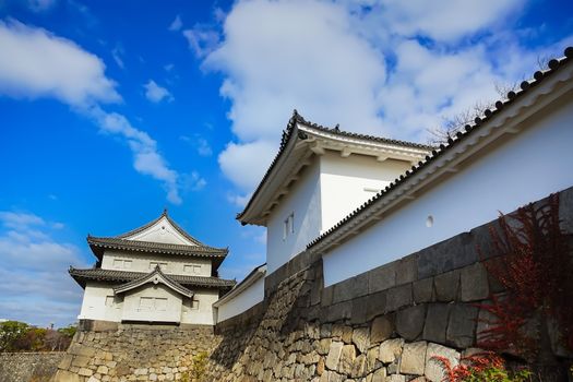 Beautiful scene in the park of Osaka Castle, Osaka City, Japan.