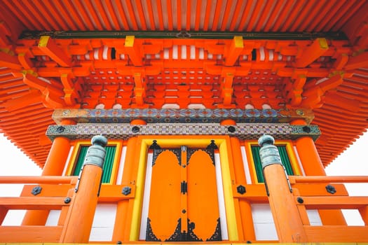Kyoto, Japan - December 17, 2019 : Japanese architecture in Kiyomizu-dera Temple, Kyoto, Japan.