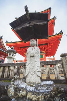 Kyoto, Japan - December 17, 2019 : Beautiful scene in Kiyomizu-dera Temple, Kyoto, Japan.