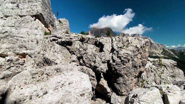 Cinque Torri, Italian Alps. Five Towers mountain peaks.