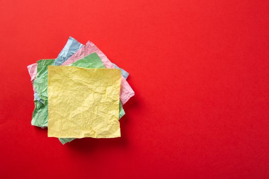 color blank notepad on color background