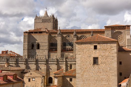 The famous Avila cathedral, Castilla y Leon, Spain.